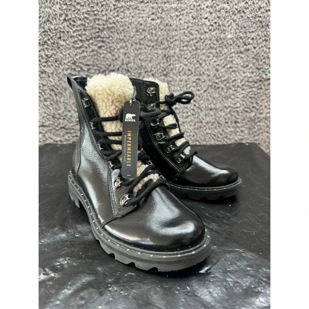 Sorel‎ Lennox Lace Cozy  WP Flat Ankle Boot Womens Size 8